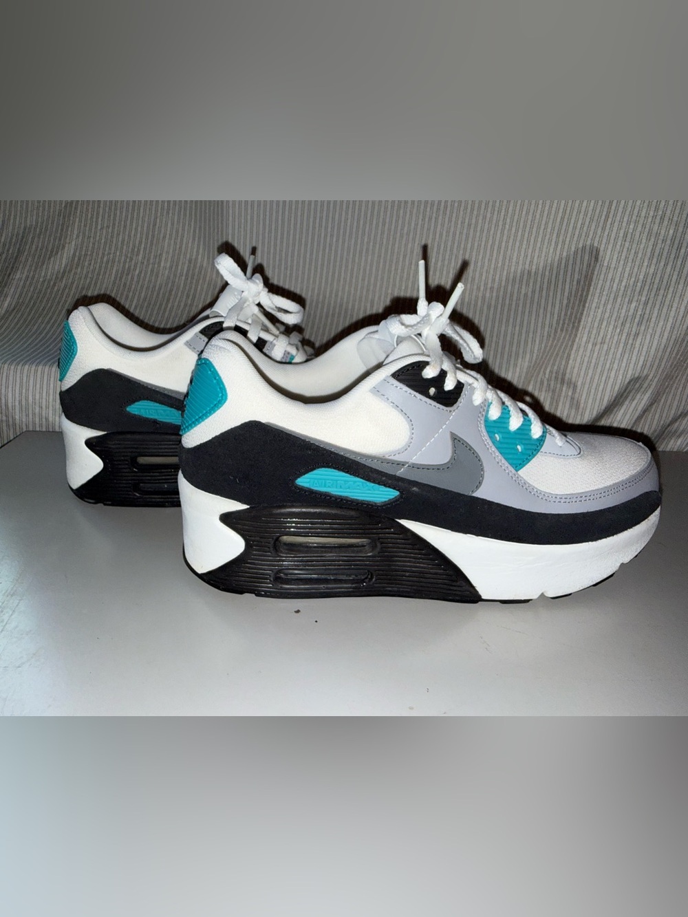 Nike Women's White Teal Gray Air Cushion Sneakers